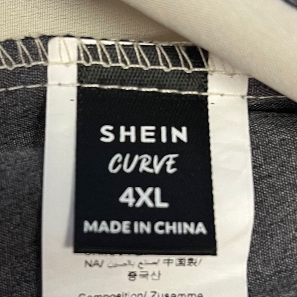 Shein Curve Plus Size Printed Top Blouse Ivory Bl… - image 5